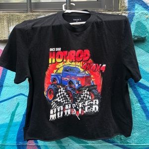 monster truck cropped tee